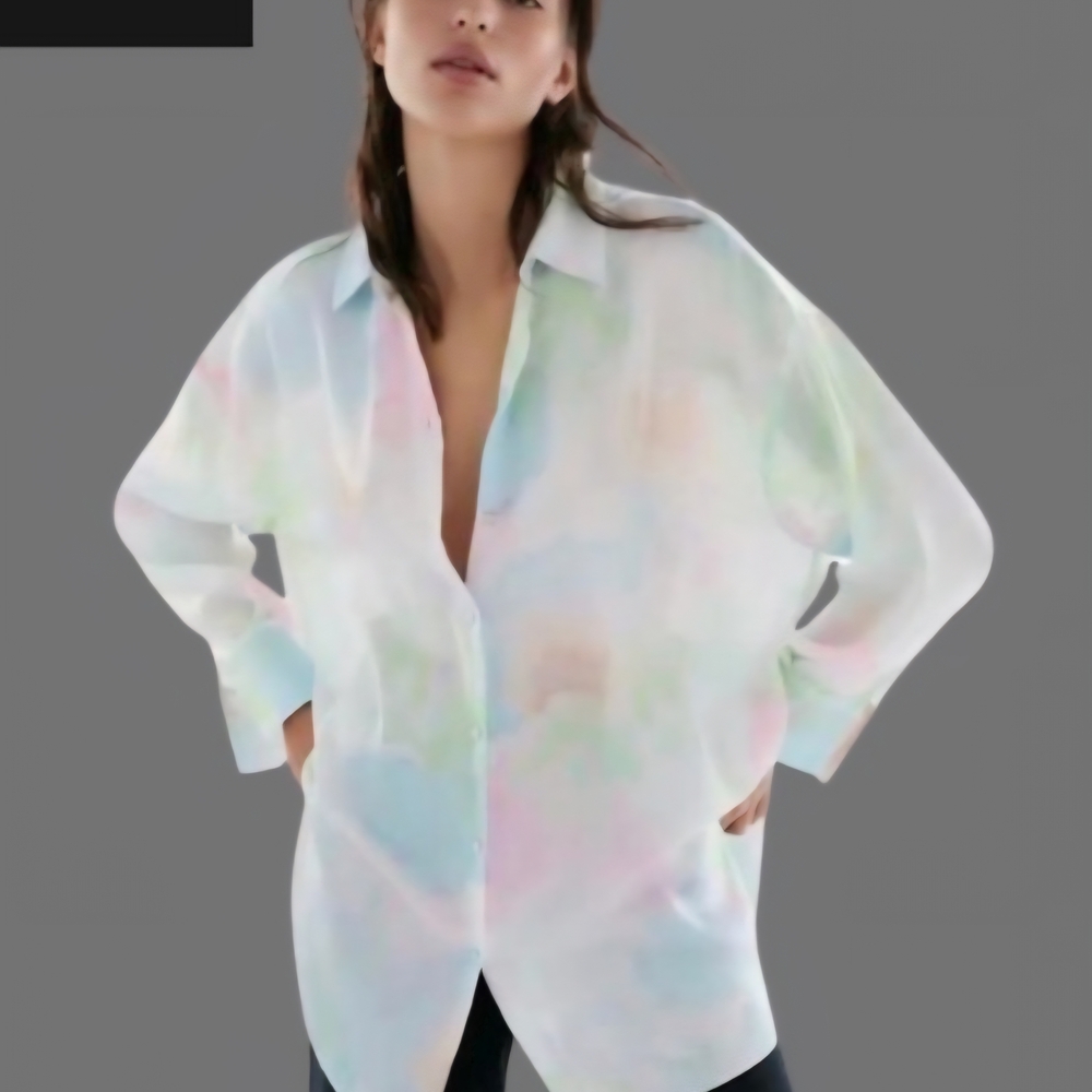 Zara Satin Efdect Tie Dye Blouse